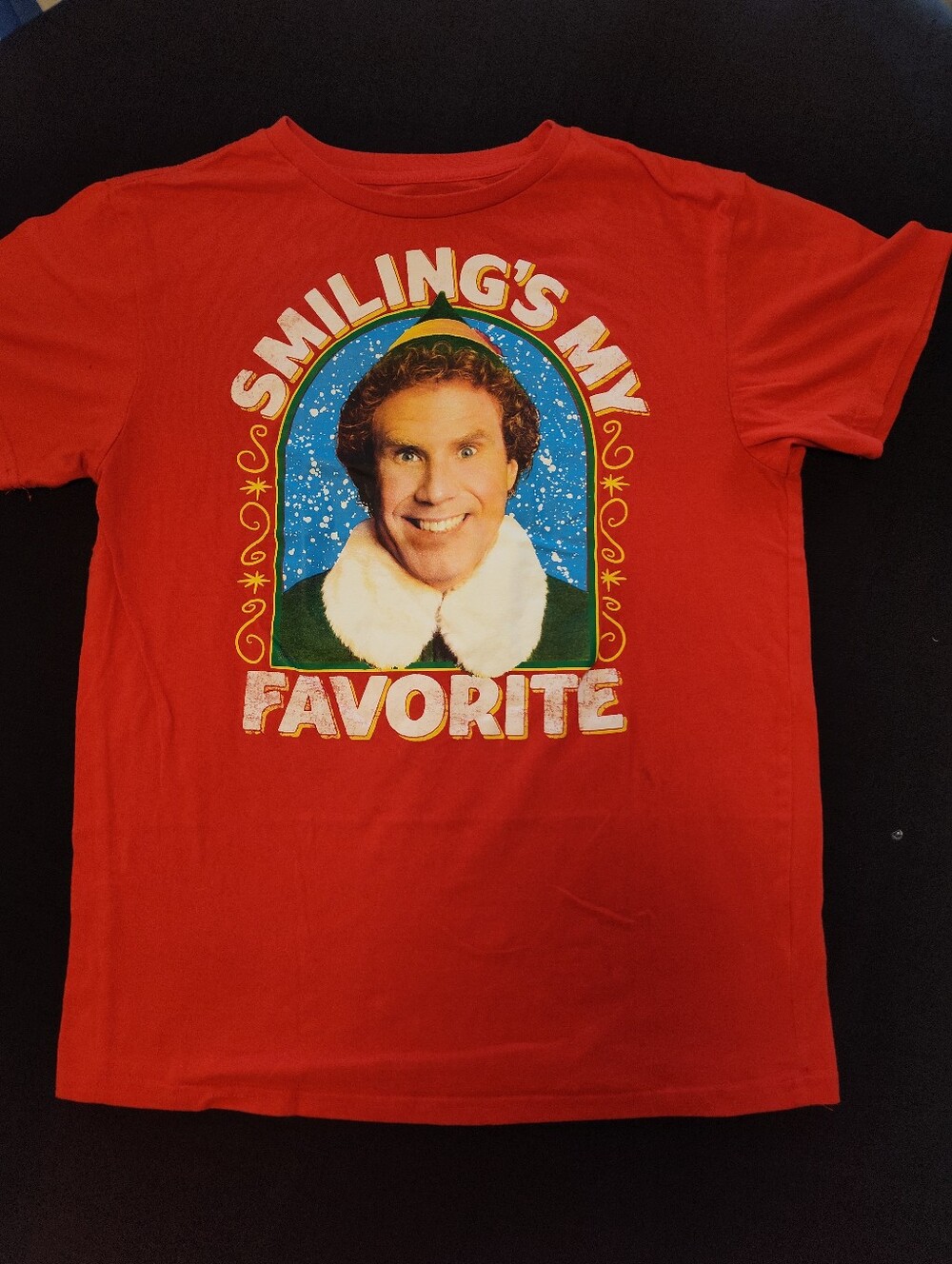 Women's Elf T-shirt Size Large Used Good Condition Shows Like Fading. Color Red